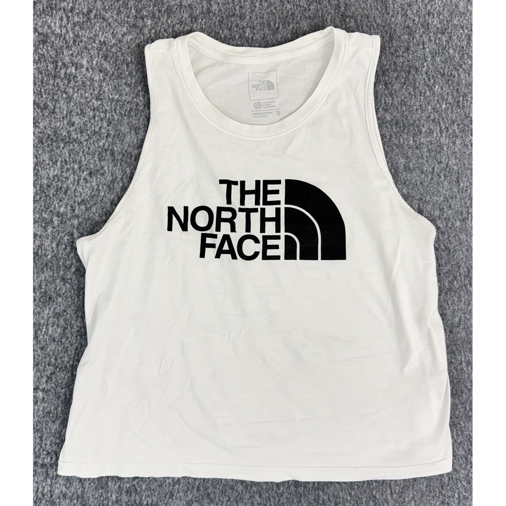 The North Face Logo Tank Top Sleeveless White Womens XL Crew Neck